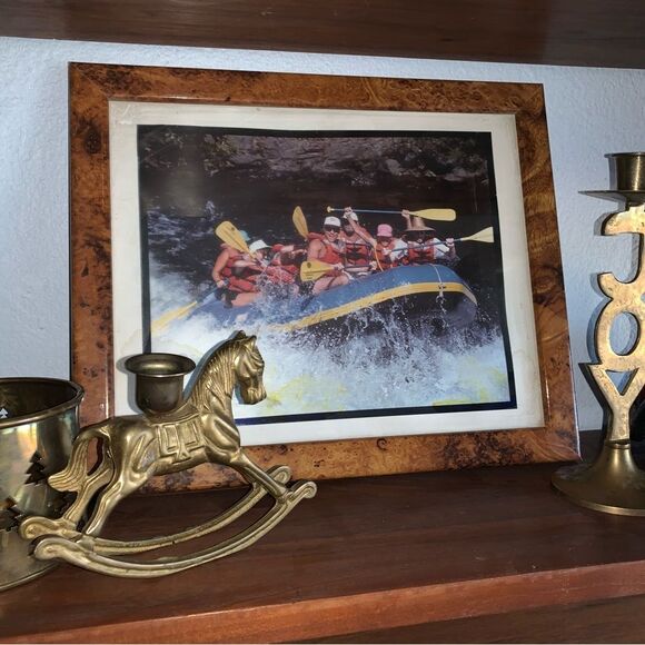 Triptych Brass Candle Holder Set - Joy Design, Rocking Horse, Voltive Pine Trees - Picture 5 of 13